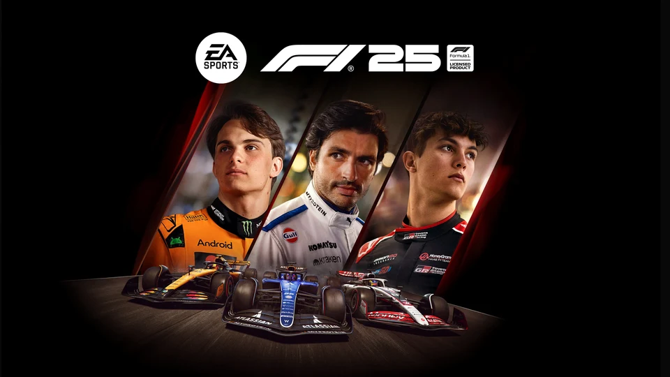 Обложка EA SPORTS F1 25 с гонщиками и болидами Формулы-1