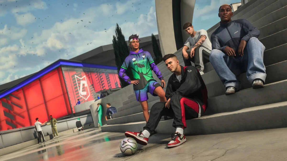Футболисты отдыхают на уличной площадке — EA SPORTS FC 27